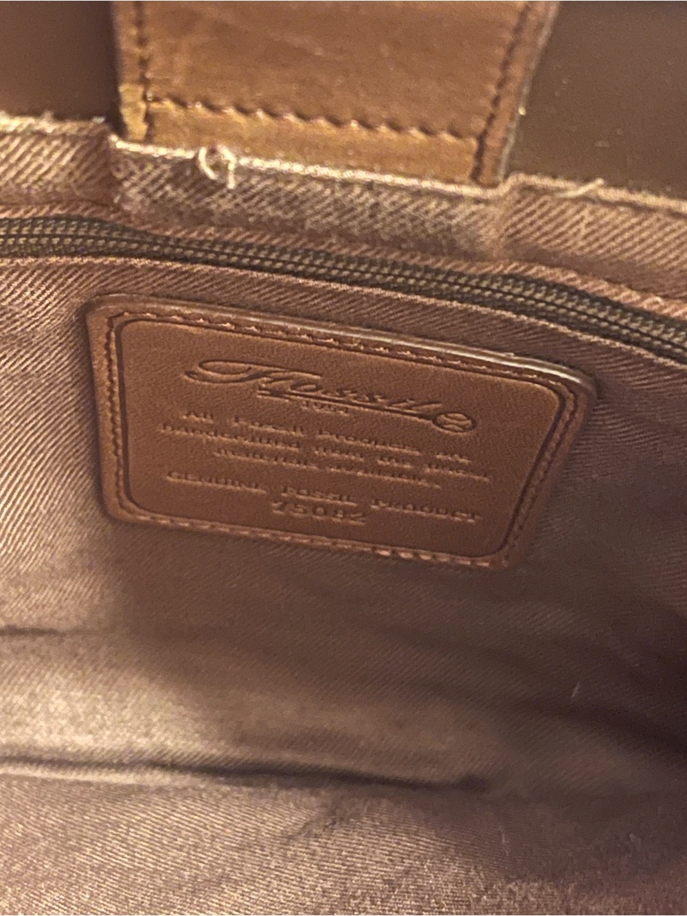 Fossil Woven Leather Tote Bag Brown Top Handle Satchel Crossbody Summer - Picture 7 of 7